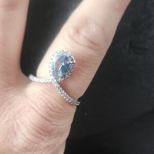 Girl Boss Unicorn Lab Created Aqyuamarine Spinel Rhodium Plating